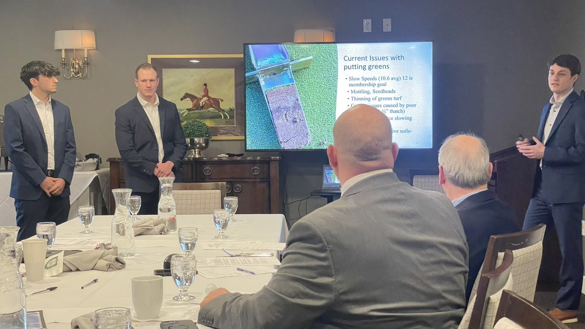 Day before graduation for the 2-year students so you know what that means…mock boardroom presentations at Centre Hills CC.  Who will get hired this year?