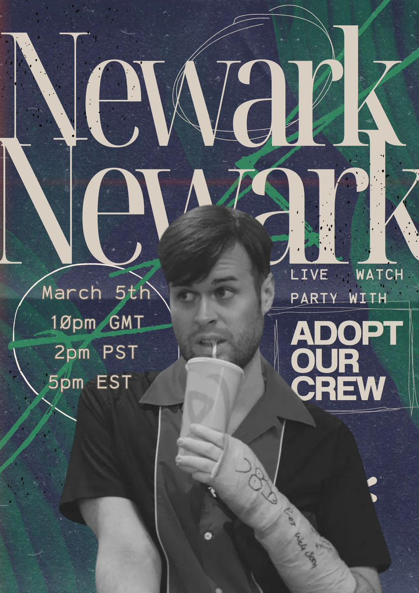 Who is ready for another watchalong? 👀 Join us at #AdoptOurCrew for a #NewarkNewark watch party on March 5th at 10pm GMT/2pm PST/5pm EST! Let's celebrate the hilarious @nathan_foad together! We'll see you there!