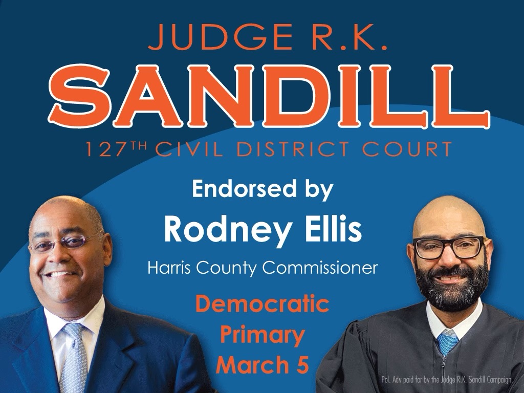 Please join me in supporting Judge R.K. Sandill for reelection.