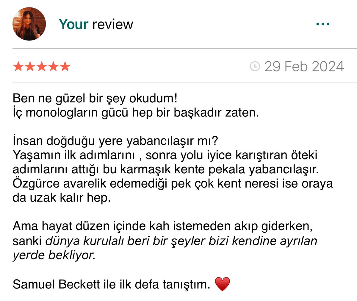 …hayat düzen içinde kah istemeden akıp giderken sanki dünya kurulalı beri bir şeyler bizi kendine ayrılan yerde bekliyor. <a href="/ayrintiyayinevi/">Ayrıntı Yayınları</a>  #samuelbeckett #hiçiçinmetinler