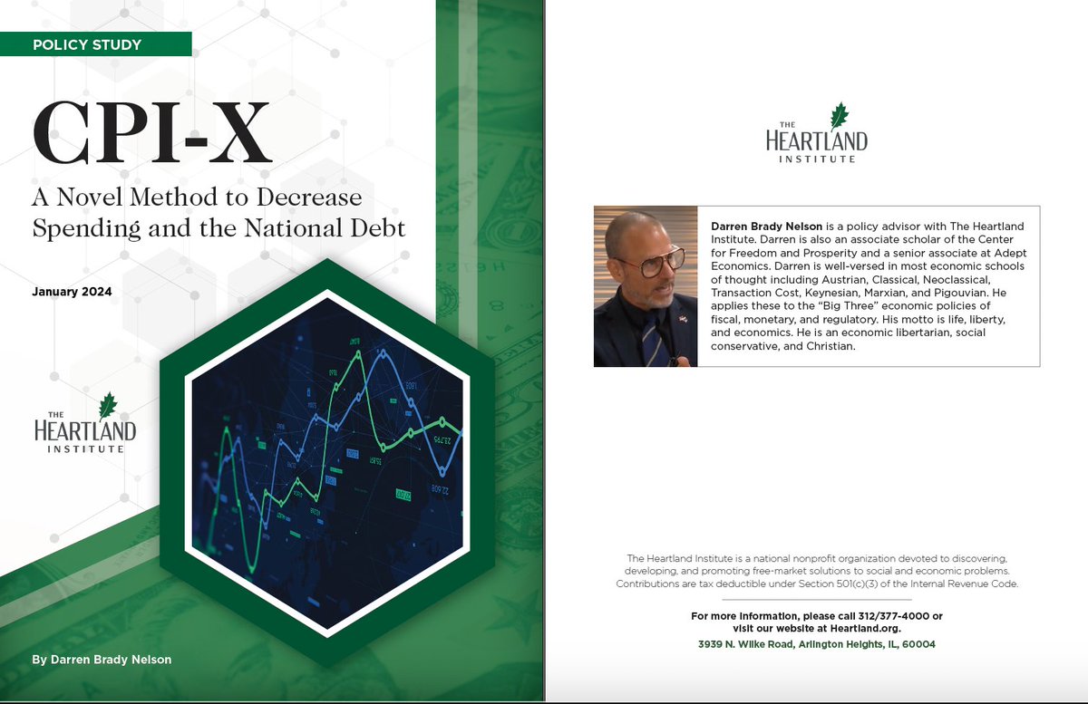 DarrenBNelson's tweet image. #CPIminusX "There is, however, a model that can rein in federal spending and solve this burgeoning crisis. It is the same model that governments have employed to ensure that public utilities don’t gouge consumers. ... It is called CPI-X (or 'CPI minus X')."heartland.org/wp-content/upl…