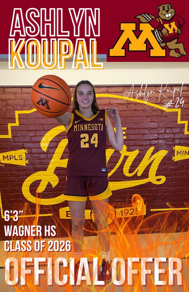 Ashlyn Koupal (@ashlynkoupal) on Twitter photo I am excited to announce that I have received an offer from <a href="/GopherWBB/">Minnesota Women's Basketball</a> !! Thank you for everything!! <a href="/CoachDawnP/">Dawn Plitzuweit</a> <a href="/Earl44Ariel/">Ariel Braker</a> <a href="/CoachAaronHorn/">Aaron Horn</a> <a href="/CoachJeschke/">Jason A. Jeschke</a> <a href="/VanWinkle_Ty12/">Tyler VanWinkle</a> I am excited to announce that I have received an offer from <a href="/GopherWBB/">Minnesota Women's Basketball</a> !! Thank you for everything!! <a href="/CoachDawnP/">Dawn Plitzuweit</a> <a href="/Earl44Ariel/">Ariel Braker</a> <a href="/CoachAaronHorn/">Aaron Horn</a> <a href="/CoachJeschke/">Jason A. Jeschke</a> <a href="/VanWinkle_Ty12/">Tyler VanWinkle</a>