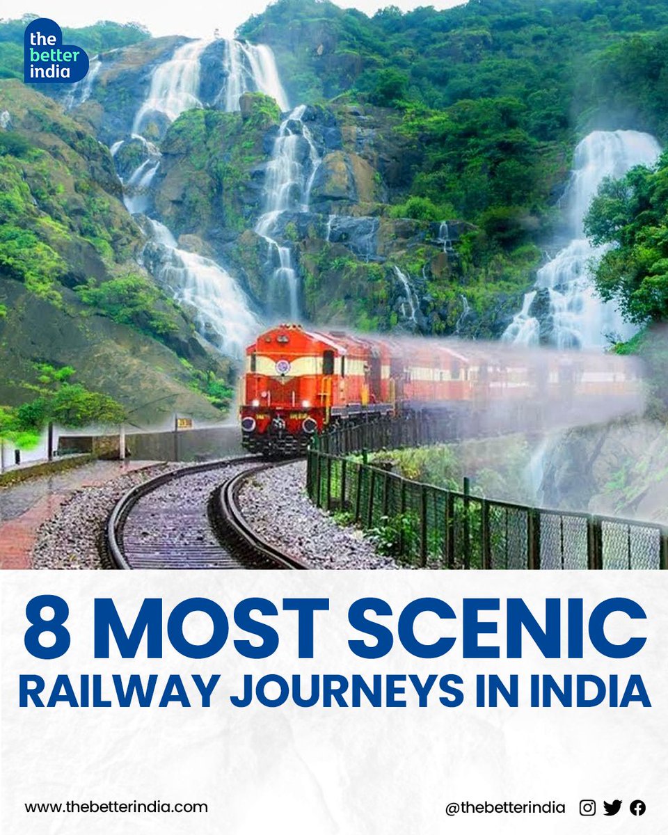 Some of India's wildest and most beautiful scenery is best enjoyed from a train window. 

#india #trainjourney #travellife #scenicbeauty #railwayroute #scenicroutes #Indianrailway #Railway

[Indian Railway, Railway Lines, Scenic Railway Route]