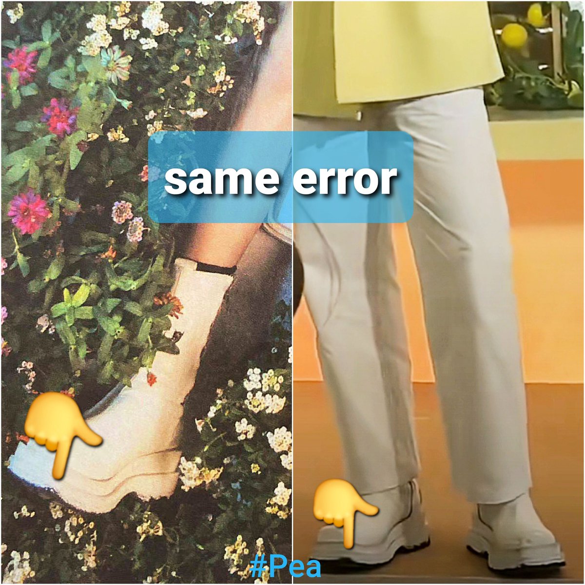 pea_hoang's tweet photo. IT'S COINCEDENT 
And I like it 🤣😂
If the shoes have error at same place, what's we call? 
🖤💙🖤💙🖤💙

#BibleBuild #ไบเบิ้ลบิว #ฟองอากาศของไบเบิ้ลบิว #AlwaysBibleBuild #bubbles #Strongbubbles https://t.co/uBsZf0dLOI