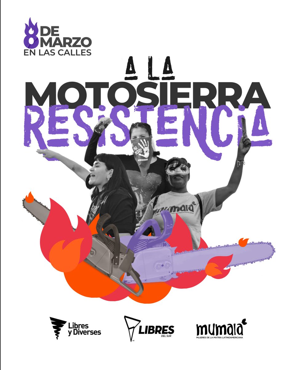 MumalaCtes's tweet photo. Hacia el 8M ¡A la motosierra, resistencia! 🔥 https://t.co/ntiCiOJMC5