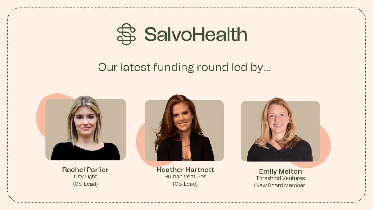 Excited to announce @SalvoHealth has raised a $5M round from @citylightcap & @Human_Ventures to expand our work with GI practices + hospitals across the US. Read more on our blog The Salve. salvohealth.com/blog/salvo-hea…