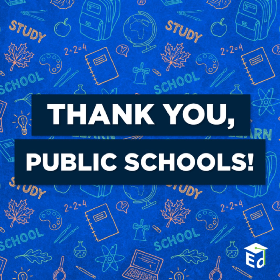 Across the U.S., 50+ million students are on the path towards a bright future thanks to public schools. To our public schools & all those who support them - teachers, staff, administrators, families, & many others: Thank you!! #PublicSchoolsWeek #PSW24 #ThankYouThursday