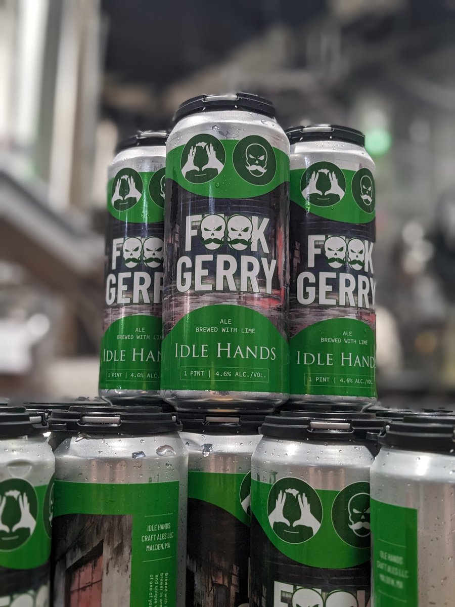 Join us today in raising a glass and saying F*** Gerry!

Brewed in collaboration with @boneupbrewing, F*** Gerry is a take on their classic Key Lime White.

Metal will be played, Jared and Liz will be hanging out and @bonetownburgers will be slinging burgers.

Taproom opens at 3