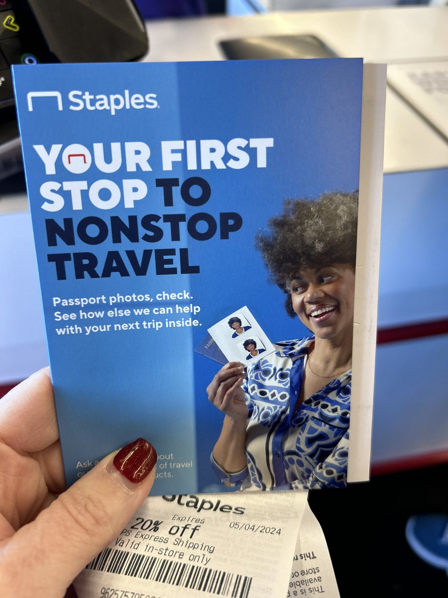 Thanks to @StaplesStores. I got my free passport photos today!!!