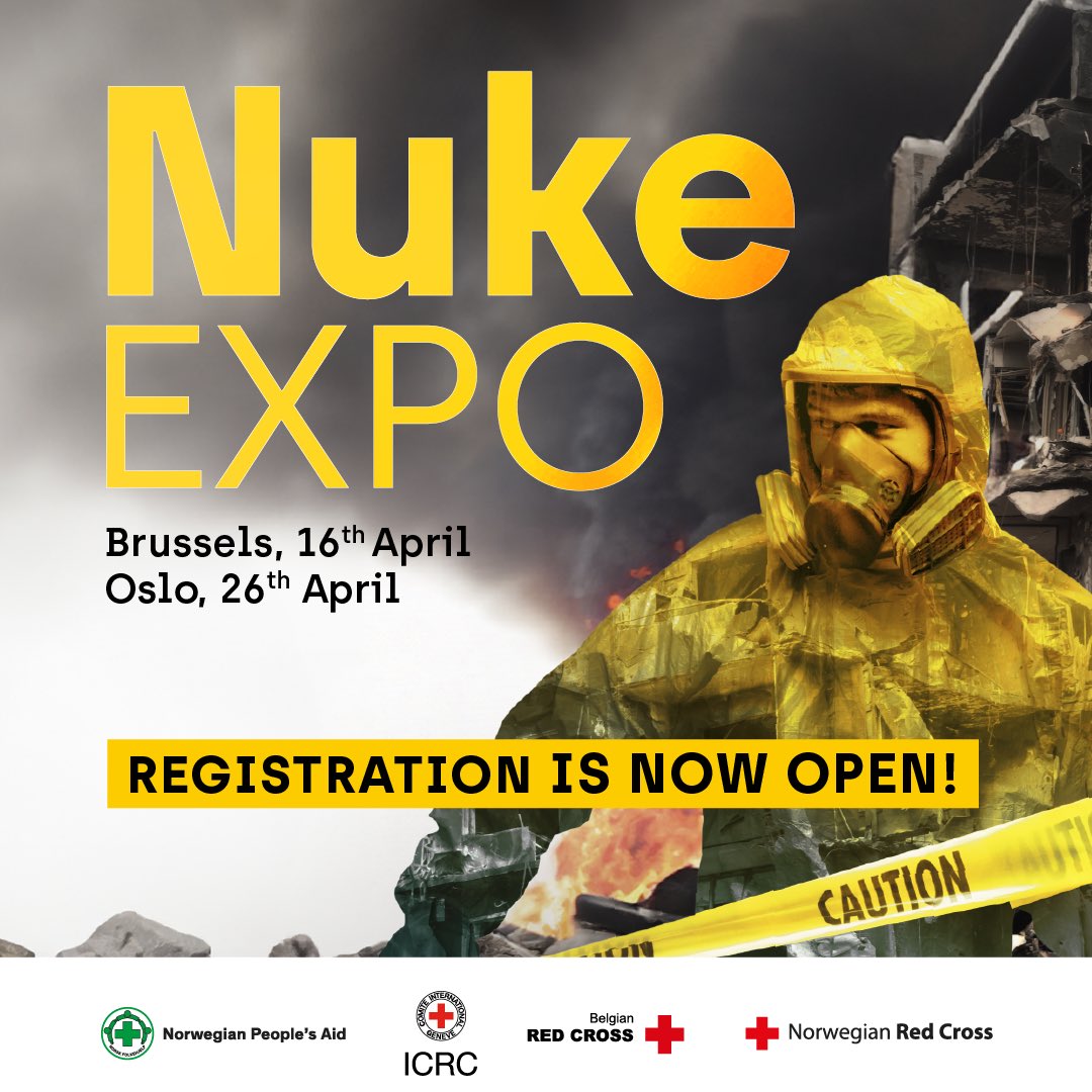 What would happen if a nuclear weapon detonated in your city? Who would respond and how? <a href="/NPAdisarm/">NPA Mine Action and Disarmament</a> <a href="/ICRC/">ICRC</a> <a href="/CroixRougeBE/">Croix-Rouge de Belgique</a> <a href="/RodeKruisVL/">Rode Kruis-Vlaanderen</a> <a href="/rodekorsnorge/">Norges Røde Kors</a> invite you to find out at NukeEXPO. Brussels 16 April 2024, Oslo 26 April 2024. Register now: nukeexpo.org