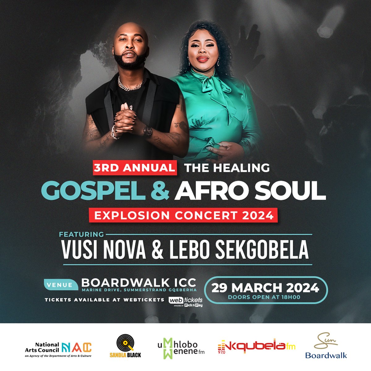Ebubeleni_Fest's tweet photo. The Healing Gospel &amp; Afro Soul Explosion Concert returns featuring award winning artists, gospel sensation and Minister @LeboSekgobela paired with Gqeberha's very own afro soul giant @vusinova_ 
 #gospel #thehealinggospel #goodfriday2024 #easter2024 #afrosoul #gospelmusic https://t.co/xA8Wbc05dW