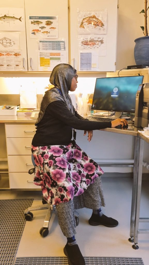ProjectSamaki's tweet photo. PhD students under samaki project, Mackrina and Talhiya are at the Institute of Marine Research  (IMR) Norway for  laboratory work of their samples collected during the EAF -Nansen Program  with R/V Fridtjof Nansen Leg 4.2 Tanzania which held in June -July 2023. https://t.co/tRwwXygPoz