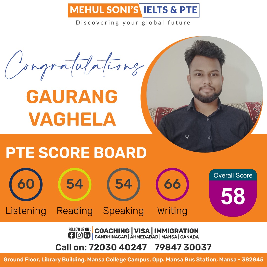 msipoverseas's tweet photo. Congratulations Gaurang Vaghela for an overall 58 Score in the PTE exam. If you are also looking for the Best PTE Classes in Gandhinagar and Mansa. Please contact MEHUL SONI'S IELTS &amp; PTE.

🌐 https://t.co/Voi2v71xVC

#MSIP #mehulsoniielts #PTE #PTEPrep #PTEExam #ptecoaching https://t.co/v1JzsYWNSn