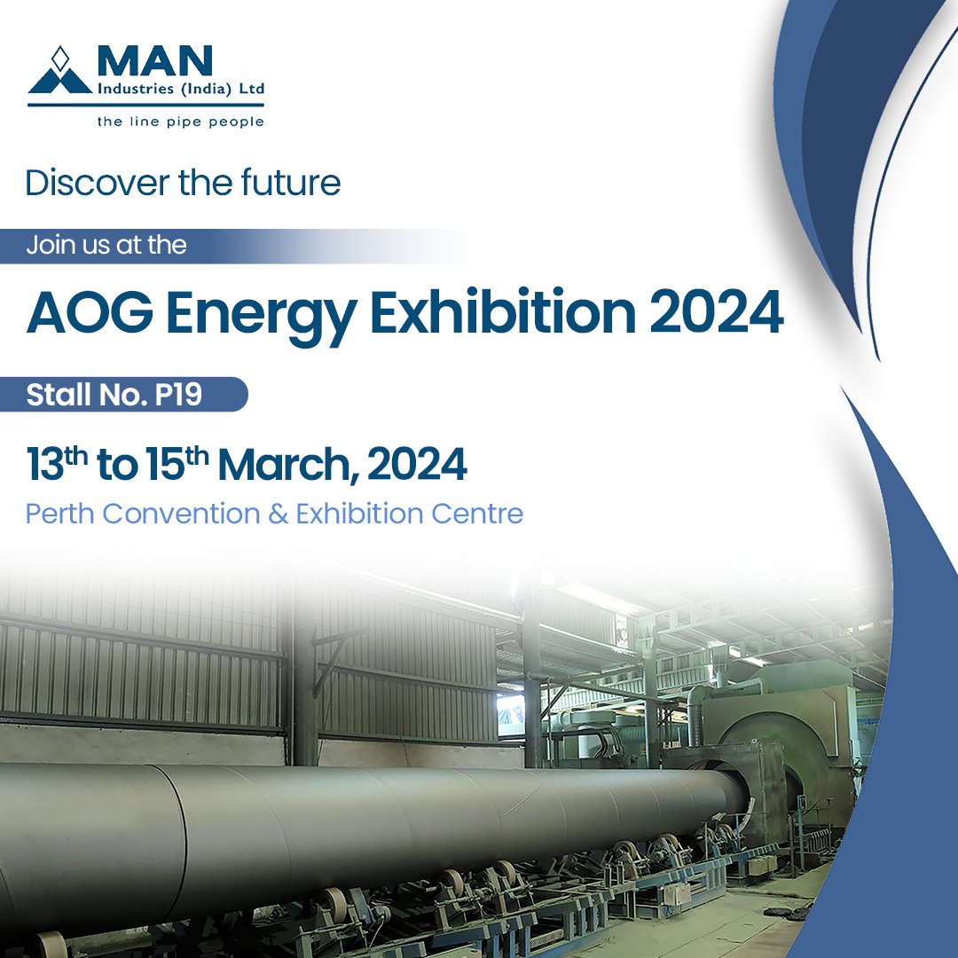 Join us at the AOG Energy Exhibition 2024, where opportunities meet the industry. 🌍
Man Industries welcomes you to explore our stall, meet the team and join the conversation on innovation and capabilities in the energy sector. 

#AOGEnergy #ManIndustries #EnergyExhibition