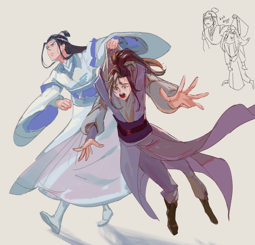 #mdzs LanZang picking WeiYing by the collar every chapter is my favorite running gag ngl