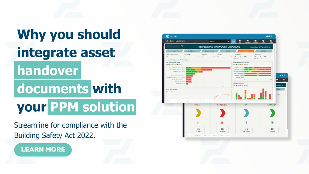 Struggling to manage building and Planned, Preventative Maintenance (PPM) information across your properties? 

Bridge the gap between handover documentation and maintenance management with Zutec's new PPM Management solution: bit.ly/48BXlTA