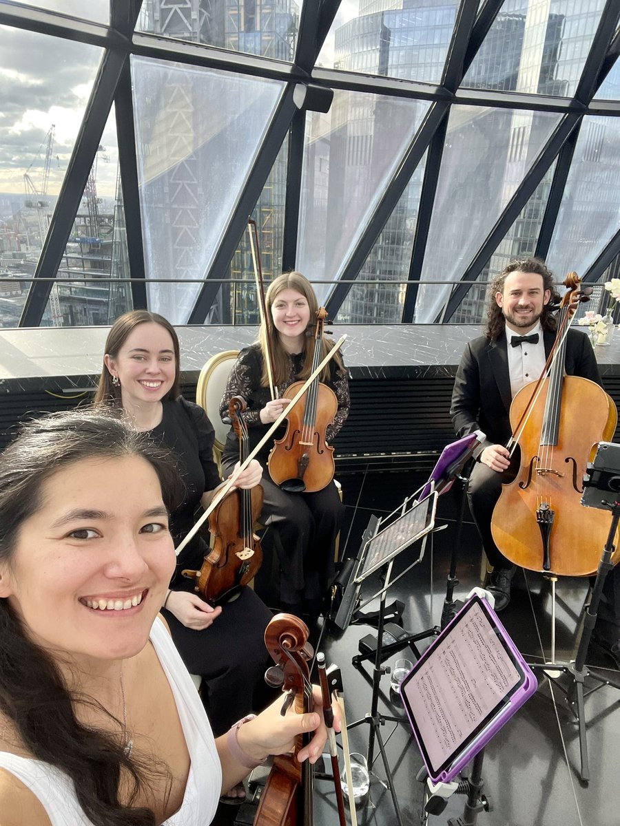 Last wedding ceremony of February is an unforgettable string quartet performance at The Gherkin <a href="/SearcysGherkin/">Searcys at The Gherkin</a>
