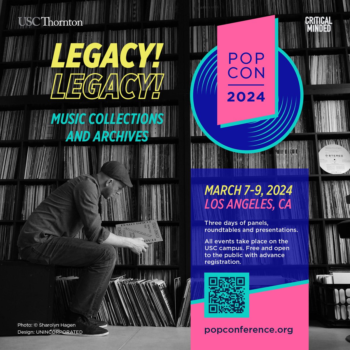 In one week #popcon2024 returns - it all takes@uscthornton March 7-9 featuring keynotes with @george_clinton @wendyandlisa @danamo @timothyanne and more than 36 panels, roundtables, and special events. It’s free -registration is required to attend: eventbrite.com/e/2024-pop-con…