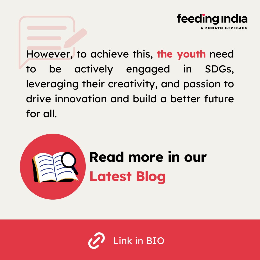 In our latest blog, we explore how young people are not merely the Changemakers of tomorrow but the Changemakers of TODAY who can help us advance SDGs till the last mile! Read more:tinyurl.com/ysp27vh9 #FeedingIndia #MalnutritionFreeIndia #youth #SDG #ZeroHunger #blog