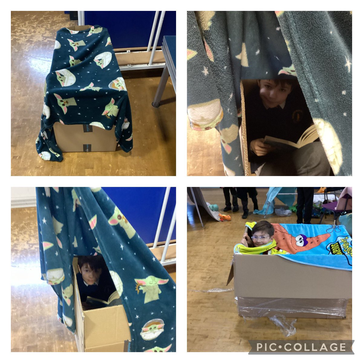 HBJSCH63's tweet photo. If only every morning could consist of making dens, reading with hot chocolate and listening to poetry. 4T had a fabulous morning to celebrate reading! #HBJSEnglish #HBJS4T #HBJSreading https://t.co/fFvp0jAUXe