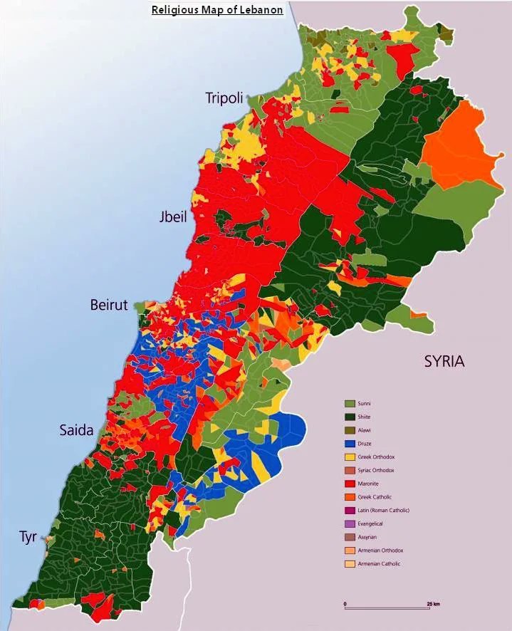 SlapMaps's tweet image. Why is #Lebanon so dysfunctional? Well, it is inhabited by multiple sects of #Islam and #Christianity who don't get along with one another. There is no ideal or identity of a nation state and every sect has their own #militia or #mafia. Hizballah represents the #Shia.