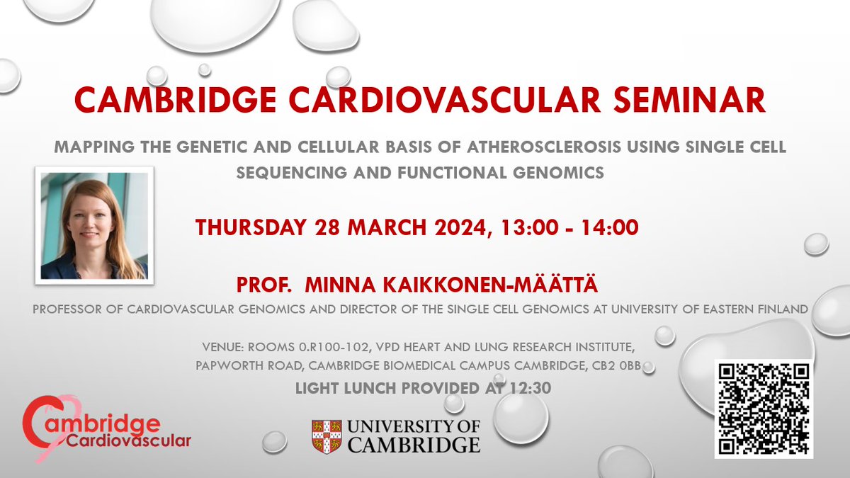 We are pleased to announce our next speaker in the Cambridge Cardiovascular Seminar series - bit.ly/3KaopAl held @HLRI_Cambridge Please contact Jane if you would like to join remotely bit.ly/4bwhzk4