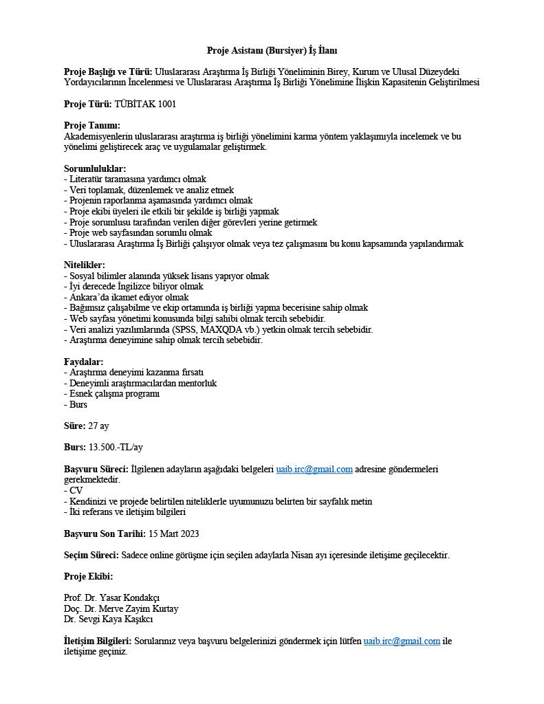 TÜBİTAK 1001 Projemize Bursiyer Arıyoruz! 📚🔬
Detaylar için👇