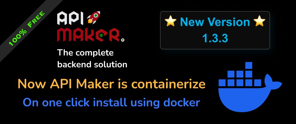api_maker's tweet image. Try API Maker in local with one command.✨
 
 ⭐️You can follow instructions from below repository 👇
github.com/APIMaker-dev/a…
👉 Docker Hub image publish repository made Open Source.
👉 Docker compose file’s environment variables will be directly applied in API Maker frontend…
