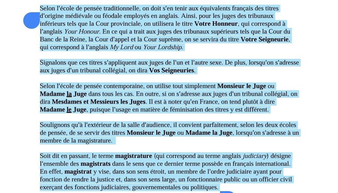 me incomoda o uso de vossa excelência pra juízes. atualmente, os francofonos defendem o uso de 'senhor juiz', já que vossa excelência tem origens feudais e o juiz é um funcionário público.
