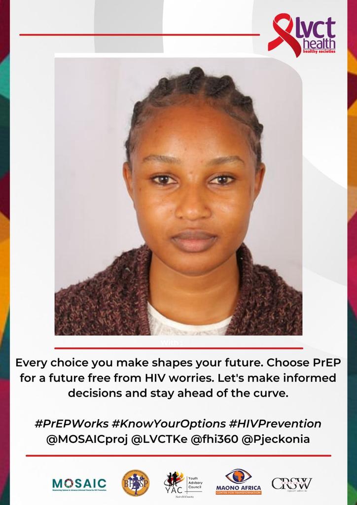 Every choice you make shapes your future.Choose PrEP for a future free fromHIV worries.Let's make informed decisions and stay ahead of the curve.#PrEPworks #knowyouroptions #HIVPrevention @LVCTKe @fhi360 @MOSAICproj @Makinyi_atieno @LoiseAtieno7 @melodykituyi @FaridahYahya06