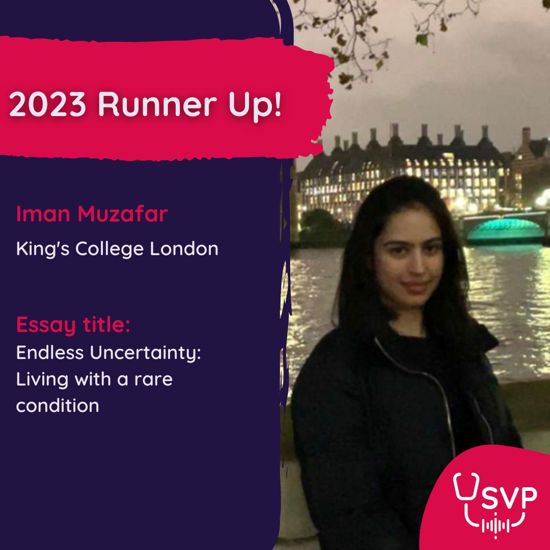 Our runner-up, Chandan Iman Muzafar's essay is now available to read! 🤩 📰‘Endless Uncertainty: Living with a rare condition’ ow.ly/uAQb50QIK0F