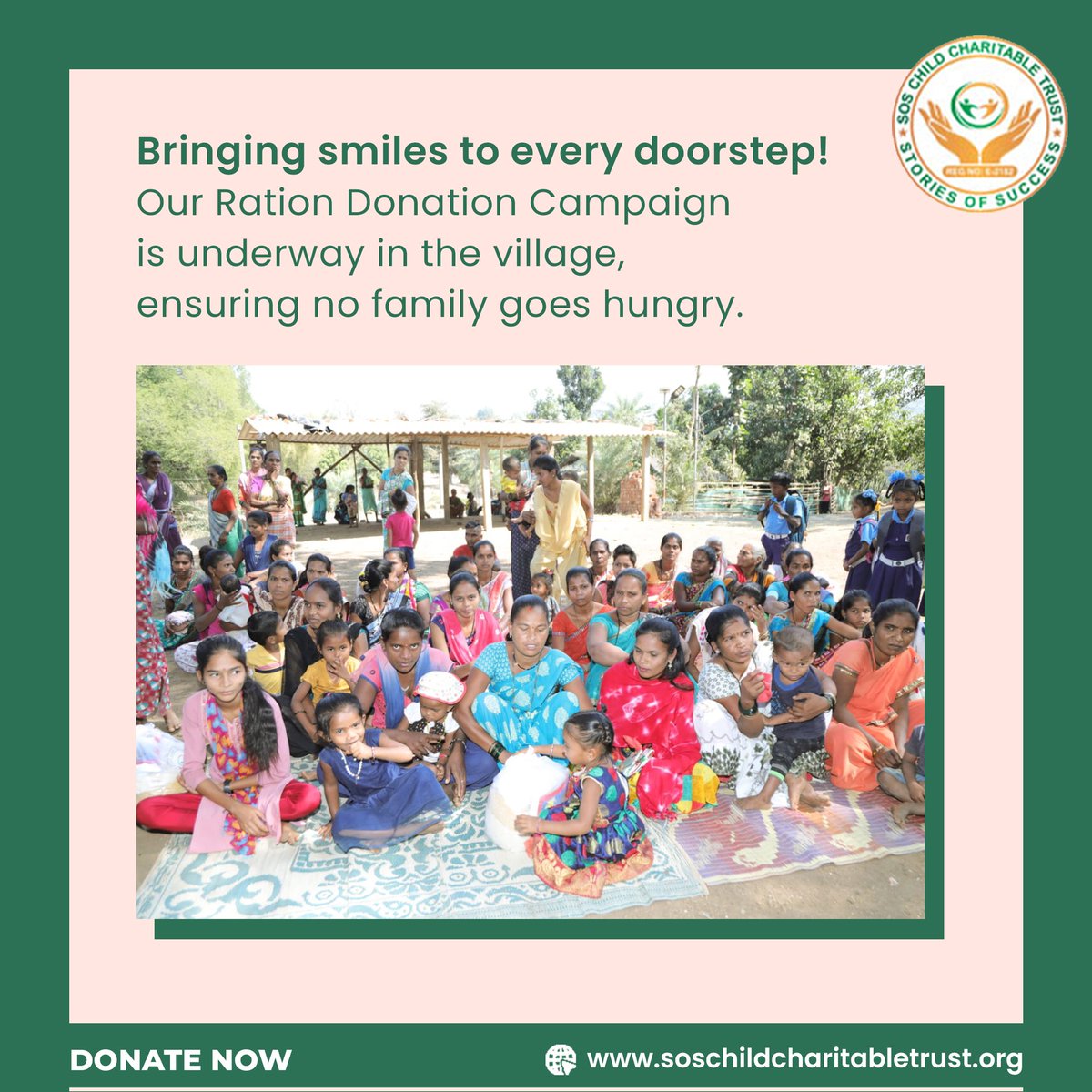 Bringing smiles to every doorstep! Our Ration Donation Campaign is underway in the village, ensuring no family goes hungry. Together, we're making a difference. 🛒🌾 

#RationDonation #CommunitySupport #NoOneGoesHungry #SOS #Trust #needypeople #socialservice #help #support
