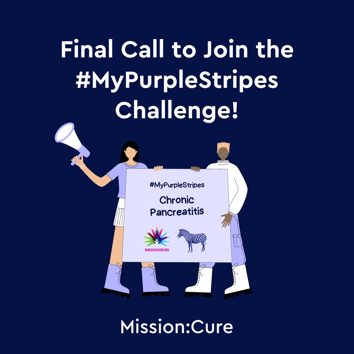 #RareDiseaseDay is officially here! It seems fitting that it's on a rare day too, huh? 😉💙 What better way to celebrate than by flooding people's screens with our unique stories of living with #ChronicPancreatitis for the #MyPurpleStripes challenge! mission-cure.org/mypurplestripe…