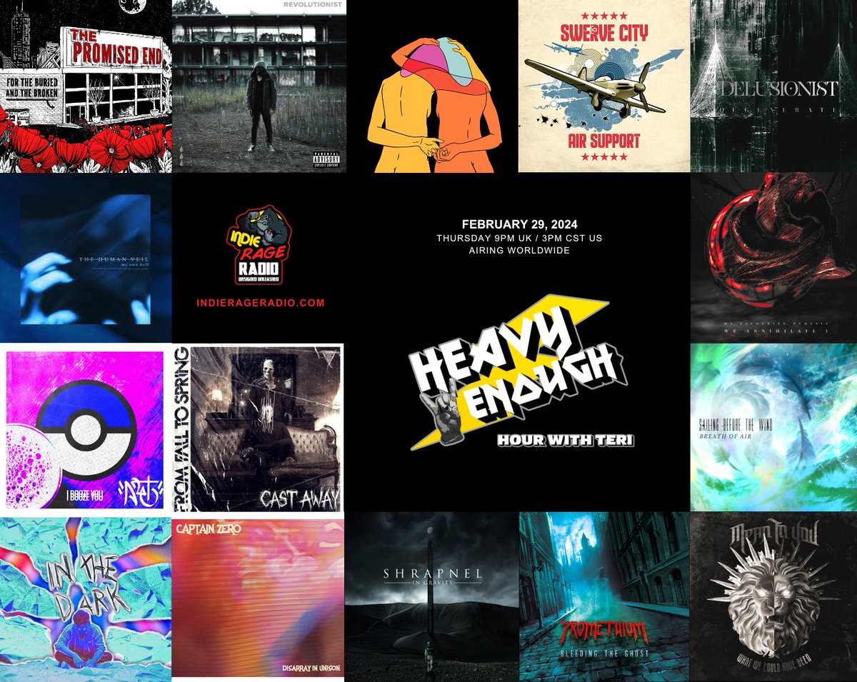 Today 9pmUK 22hrCET 3pmCST + everywhere Tune in to @IndieRageRadio #HeavyEnough Hour 🔊 indierageradio.com Listen to new bangers from- @TheN4T3 @ffts_ger @SBTW_official @THECITYISOURSUK @captainzeroband @SHRAPNELUK @Promethiumband #MeanToYou Info: facebook.com/HeavyEnoughHou…