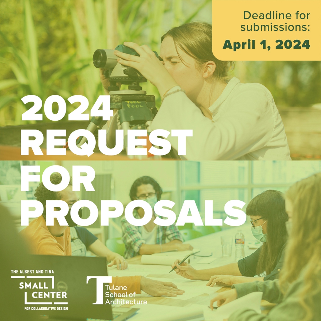 Small Center (@smallcenter_tu) on Twitter photo New Orleans! Our annual Request for Proposals is now open until April 1 — no joke! Please share with folks interested in collaborating on a design project that would help advance their org's mission. Any questions, reach out to us at BARONNE@TULANE.EDU. bit.ly/SC2024RFP New Orleans! Our annual Request for Proposals is now open until April 1 — no joke! Please share with folks interested in collaborating on a design project that would help advance their org's mission. Any questions, reach out to us at BARONNE@TULANE.EDU. bit.ly/SC2024RFP