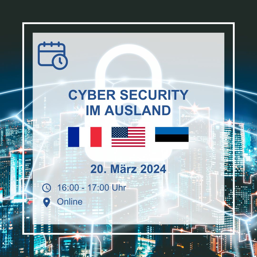 🟦 Mit zunehmender #Digitalisierung werden Investitionen in #Cybersicherheit immer wichtiger. Wie in anderen Ländern mit dem Thema Cyber Security umgegangen wird, darüber berichten Fachleute aus den #USA, #Frankreich und #Estland. Zur Anmeldung ➡️  ihk-bonn.de/veranstaltunge…
