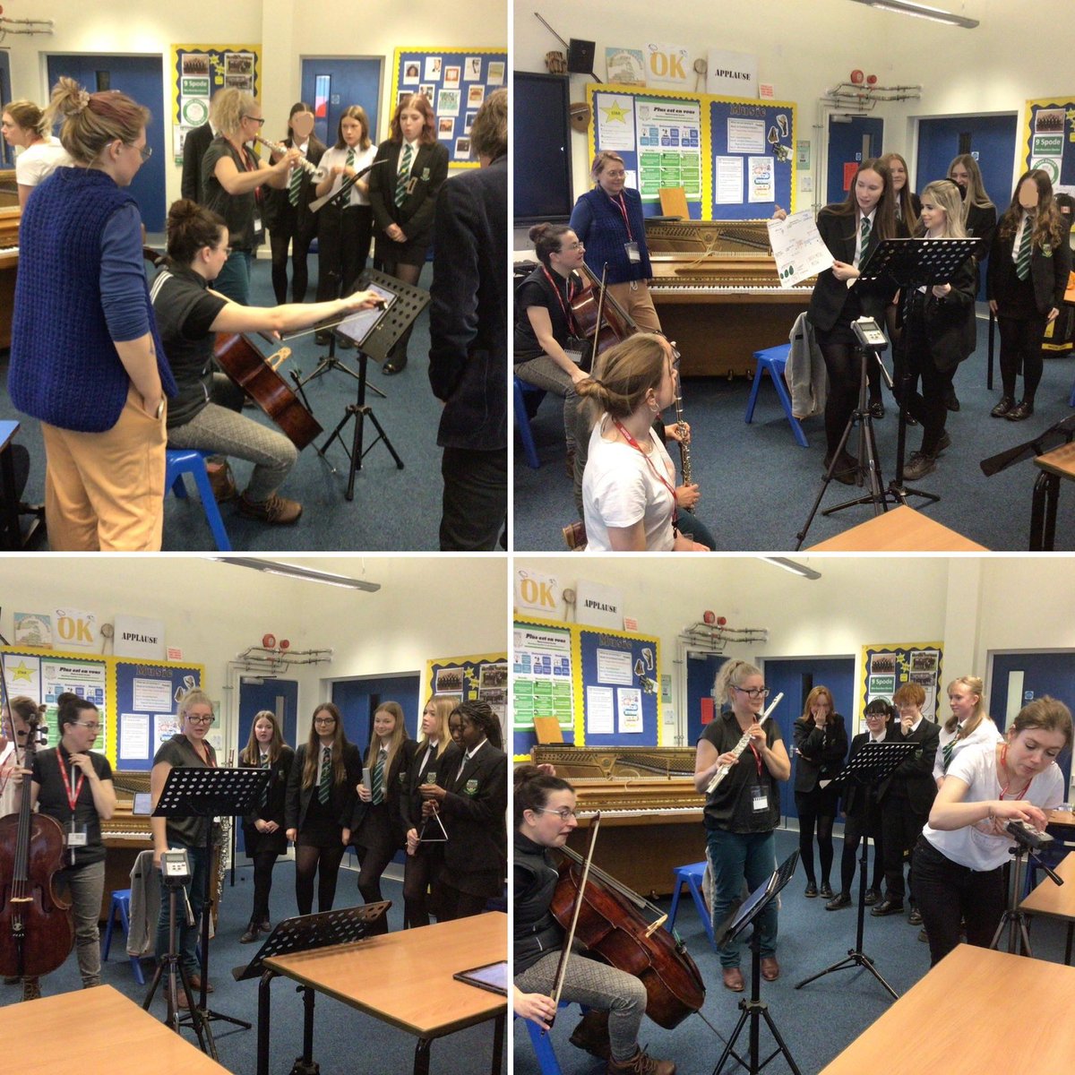 We welcomed @Marysas Trio, composer Laura Bowler and filmmaker Julian Hand to work with a group of senior arts students. Mrs Reardon-Davies looks forward to the students premiering their work at our summer Arts Gala, and is very grateful to @NMC Recordings and Entrust.