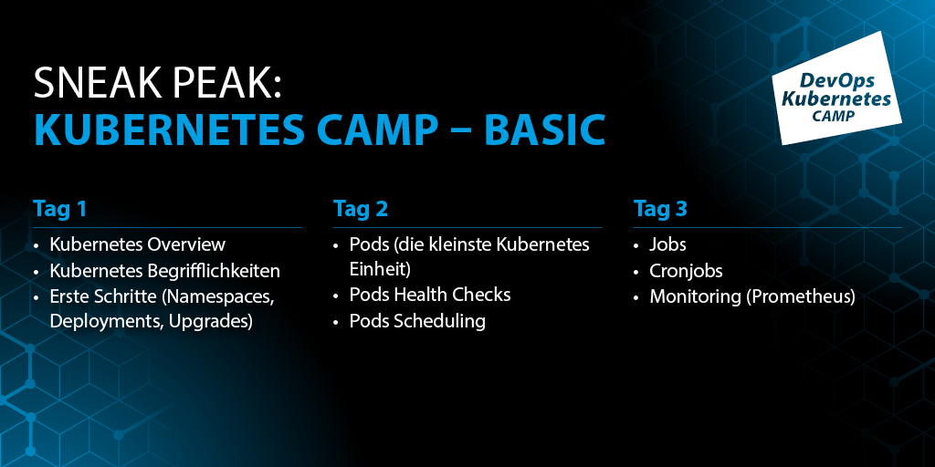 Was erwartet euch auf dem Kubernetes Basic Camp? 💡 Unser DevOps Training beginnt mit einem Verständnis des Kubernetes-Aufbaus, legt aber den Schwerpunkt auf die praktische Anwendung: das Rollout von Containern in und mit Kubernetes 🛠

Mehr erfahren: ow.ly/BMU250QJ9SX