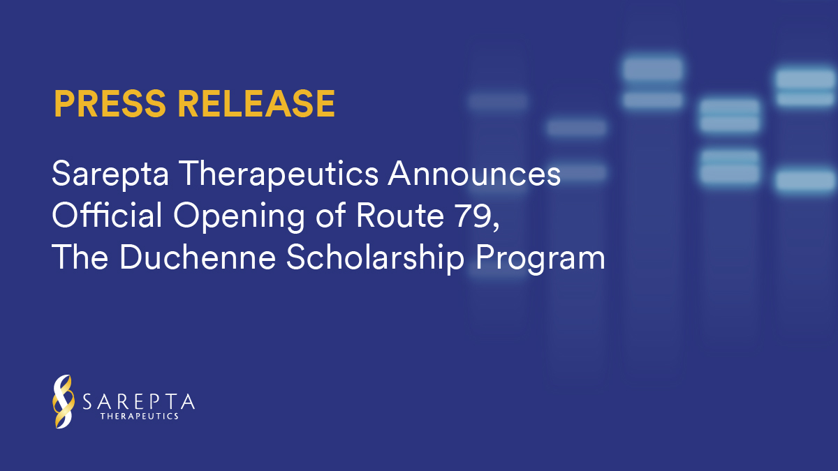 Today, we announced the opening of Route 79, The Duchenne Scholarship Program. Created to help those affected by #Duchenne pursue their post-high-school educational goals, the program will award 25 scholarships. Read the press release to learn more: bit.ly/3ThgyFA