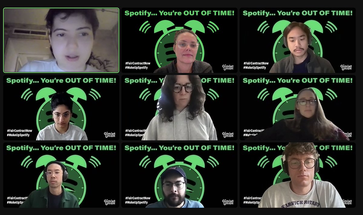 Our bargaining committee is meeting NOW to talk strategy! With hours to go until our contract expires and a strike pledge on the table, <a href="/Spotify/">Spotify</a> STILL aren't offering us above inflation pay increases. We won't accept proposals that devalue our members!!