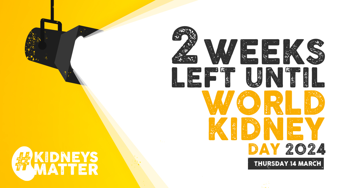 #WorldKidneyDay is almost here!💛 Let's unite to spread awareness about #Kidney Disease. It's time to share the word & make a stand! Find out how you can help: worldkidneyday.co.uk #KidneyDisease #KidneysMatter