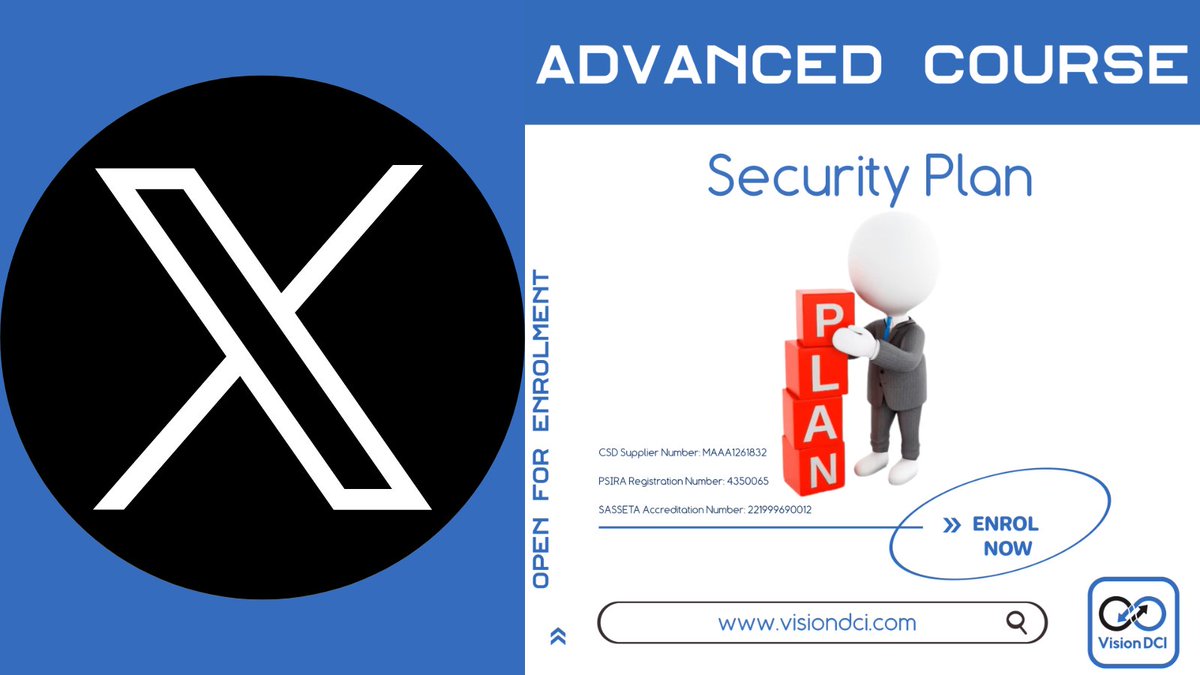 🖥️💻

Website: https: visiondci.com/course/securit…

More Information: accounts@visiondci.com

#SecurityPlan #plan #SecurityManagers #SouthAfrica #government #VisionDCI #education #security #intelligence #elearning #training #courses #services #skillsprogrammes #SASSETA #PSIRA