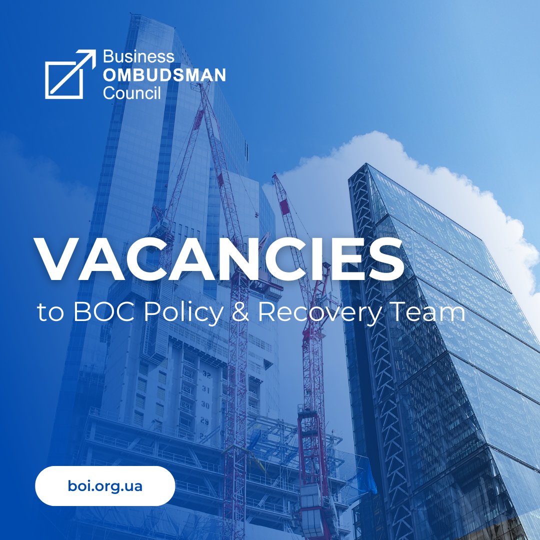 JOIN BOC team to support the private sector in 🇺🇦reconstruction. Check out the vacancies: bit.ly/49z6ZYh