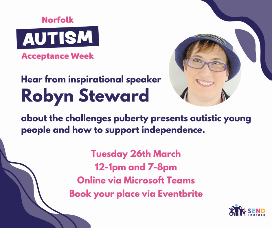 Have you booked your free place at our #NAAW2024 keynote speaker event yet? Hear from inspirational speaker Robyn Steward about the challenges puberty presents autistic young people and how to support independence.
🗓️Tuesday 26th March (12-1pm or 7-8pm)
eventbrite.com/cc/robyn-stewa…