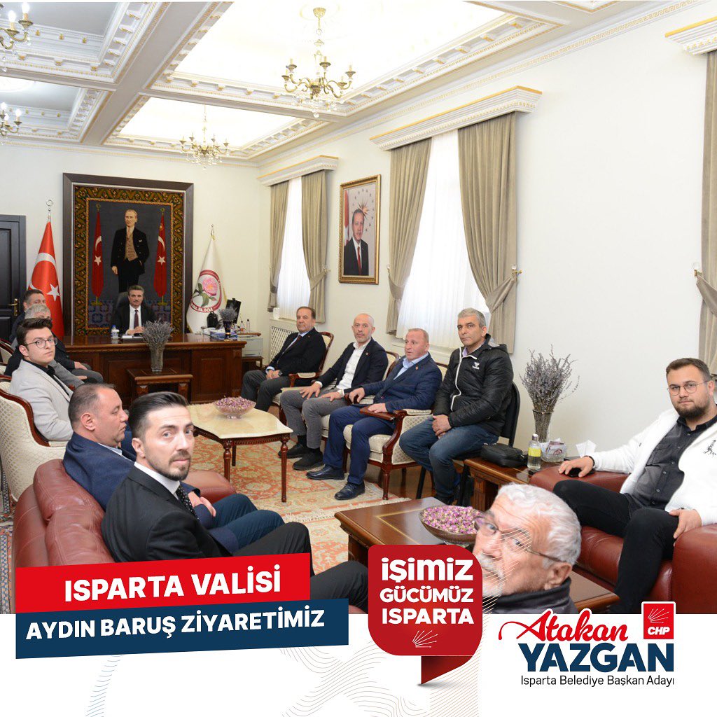 Bugün Isparta Valimiz Aydın Baruş’u makamında ziyaret ettik. Sayın Valimize samimi sohbeti nazik karşılaması için teşekkür ederim.

#azlafçokiş #işimizgücümüztürkiye #ısparta #atakanyazgan