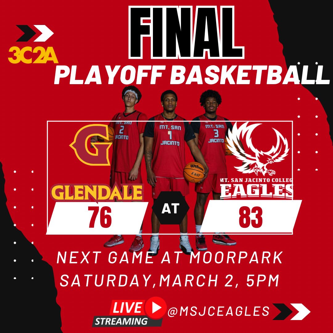 The Eagles win and advance to play at Moorpark Saturday in the playoffs!
