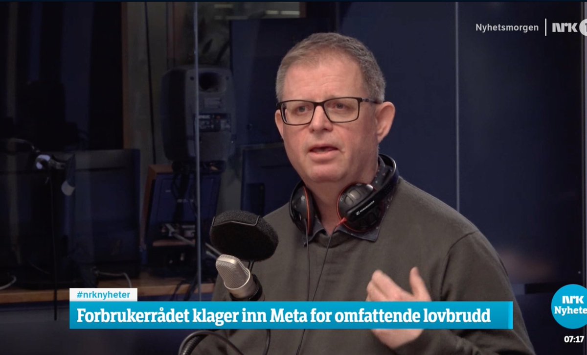 Veldig stas å bli intervjuet av NRK om klagen @Forbrukerradet anlegger mot Meta! Se opptak tv.nrk.no/se?v=NNFA05022…