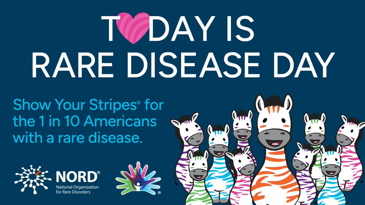 The rarest day of the year is finally here: it's #RareDiseaseDay! 🦓 Tag us in your posts today as you #ShowYourStripes and check out our website to add to our 'Faces of Rare' dedication wall, download social media graphics, and more: bit.ly/2BrULms🦓