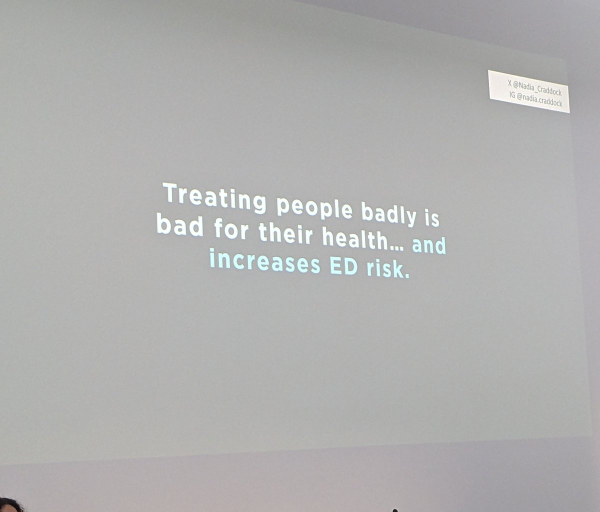 Karina_Maudsley's tweet photo. 'Eating disorders don't discriminate' - but discrimination increases ED risk! Thanks @Nadia_Craddock #LEDC https://t.co/1rnytkUZNf