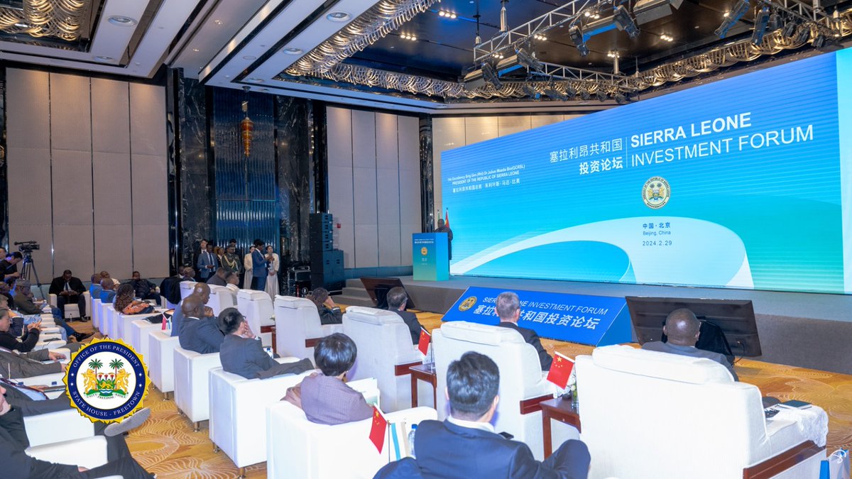 H.E.  Bio launched S/L  Investment Forum in China, attracting Chinese investors and multimillion-dollar companies. Highlighting economic ties, he emphasized Sierra Leone's resources, youth, and business-friendly environment for fruitful collaborations. #SL #ChinaInvestment 🌐🤝